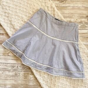 White House Black Market Chambray A-Line Skirt